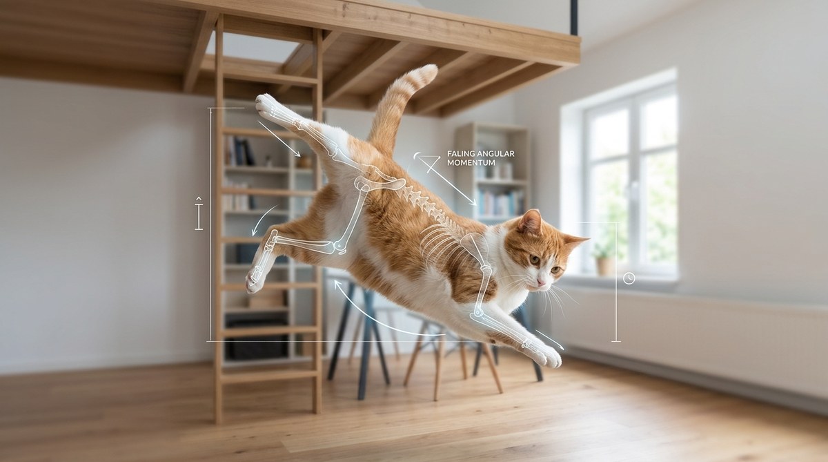 Waarom je katten niet altijd op hun pootjes landen: een biomechanische uitleg